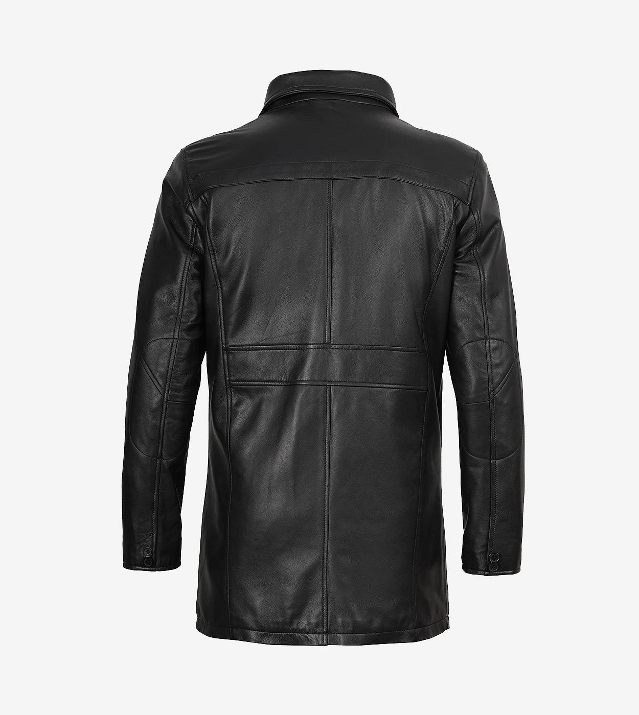 Bristol Mens Black Lambskin Leather Car Coat