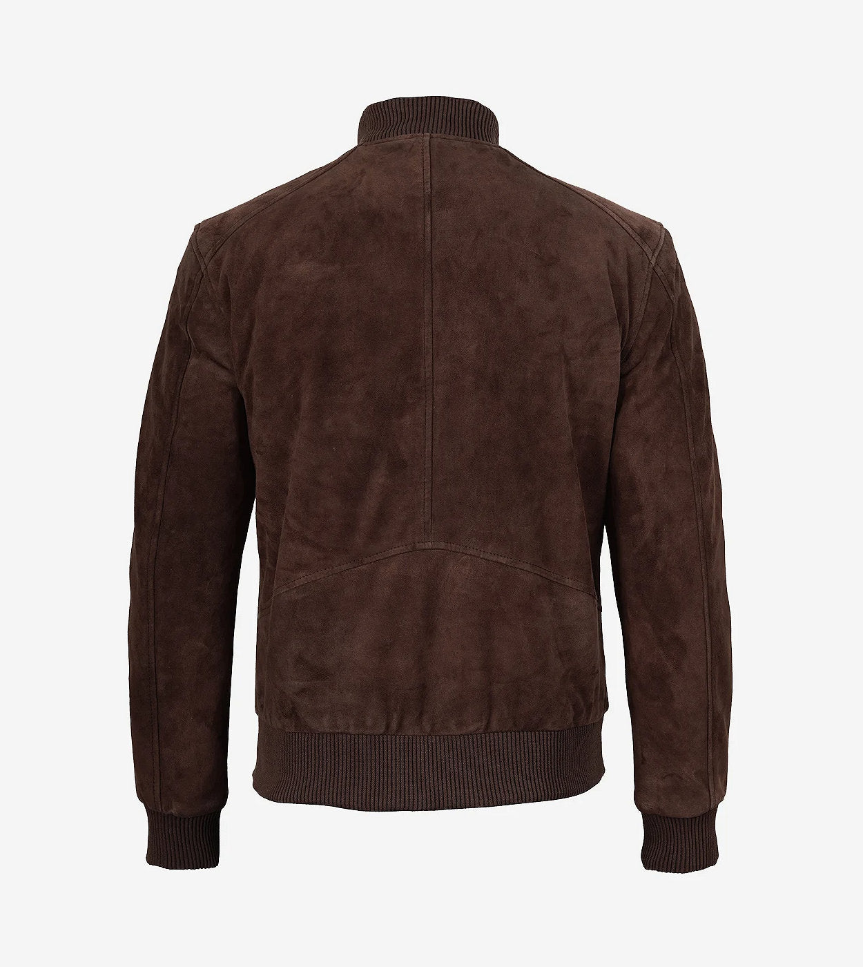 Men'S Dark Brown Suede Bomber Jacket