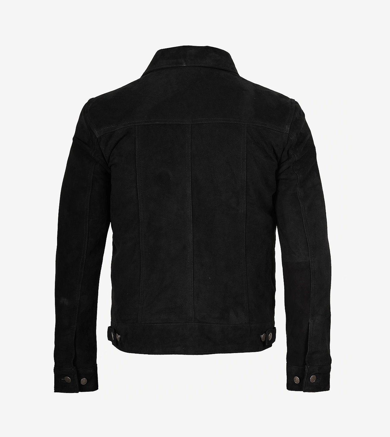 Mens Classic Black Suede Trucker Jacket