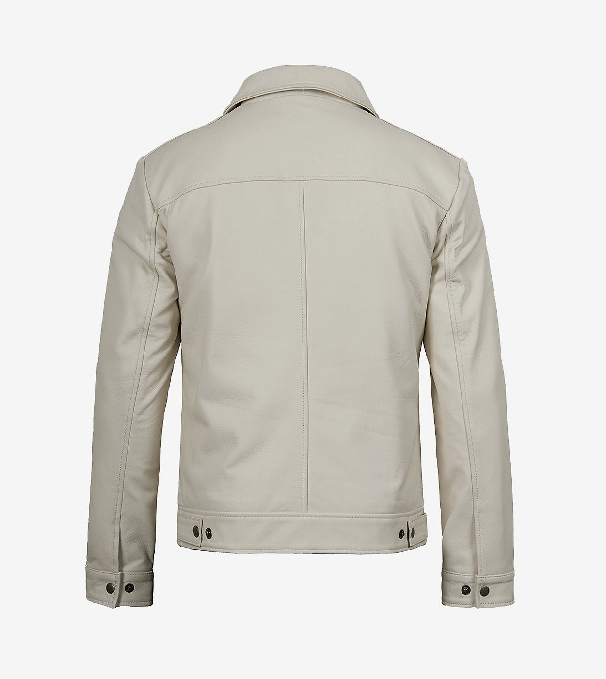 Mens Shirt Collar Off White Harrington Leather Jacket
