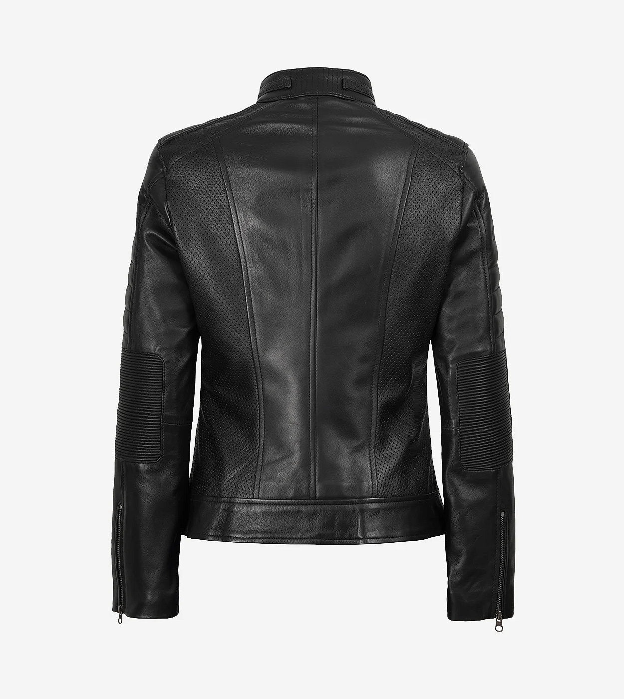 Women'S Classic Black Leather Biker Style Jacket