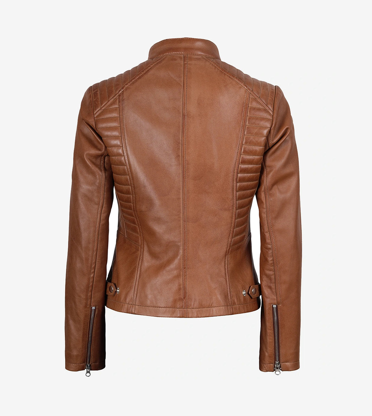 Women'S Slim Fit Tan Lambskin Leather Jacket