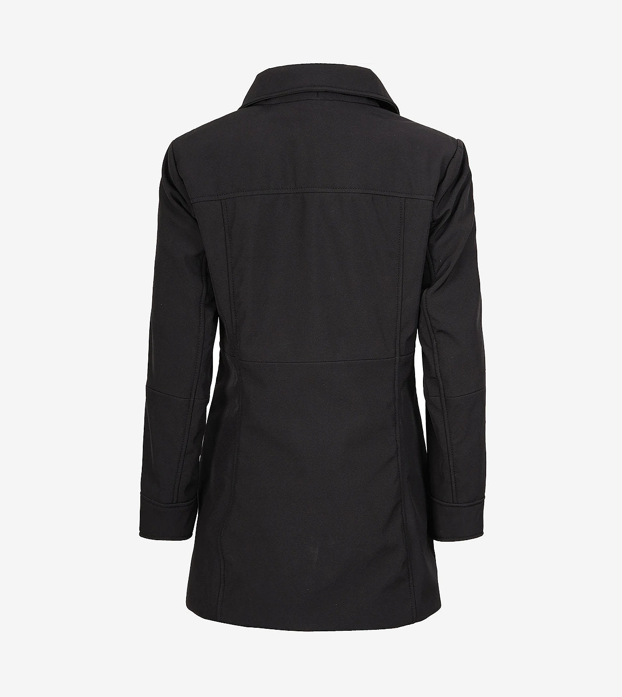 Womens Black Lightweight Button Down Car Coat