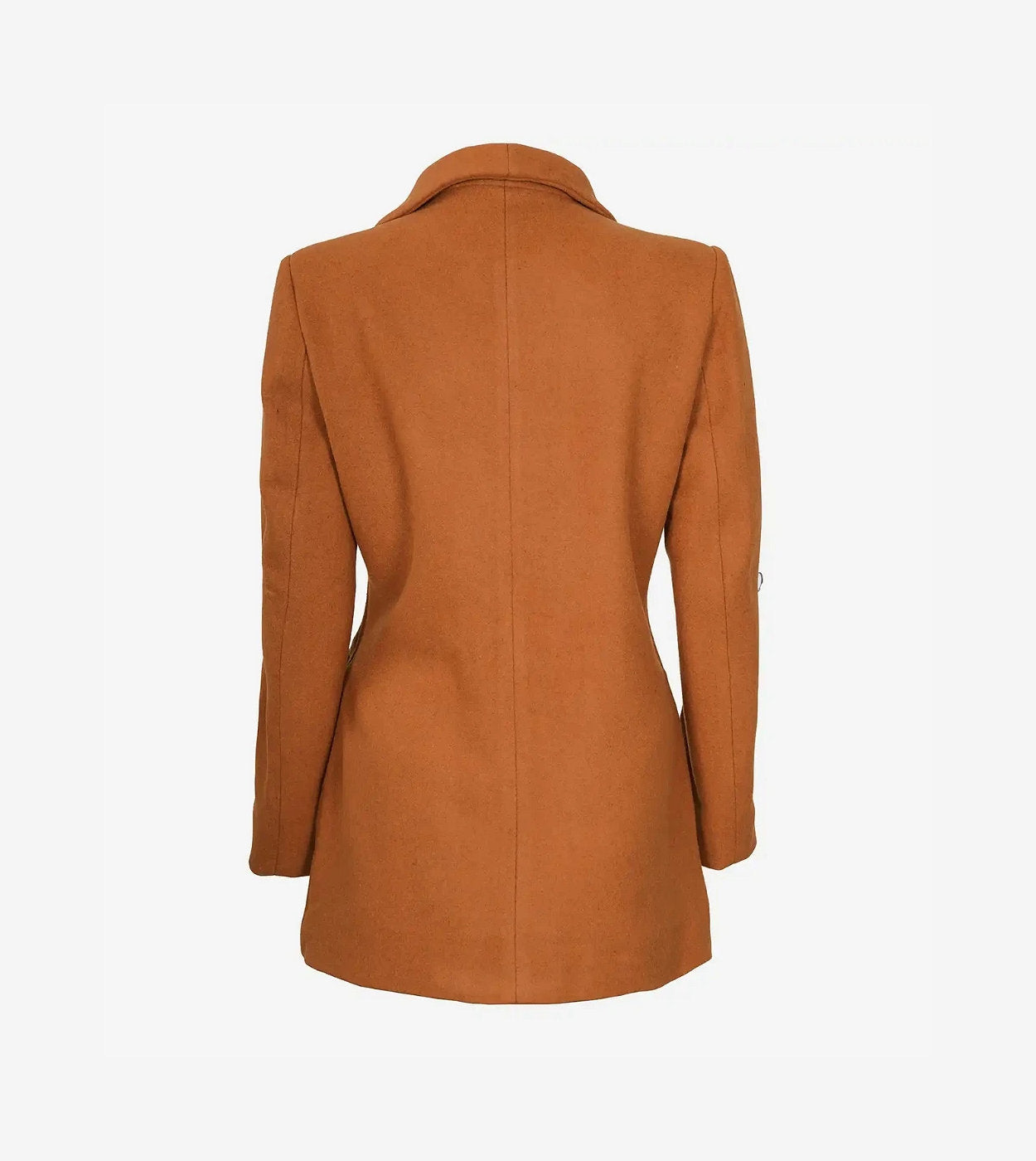 Barbara 3/4 Length Rust Wool Coat For Women
