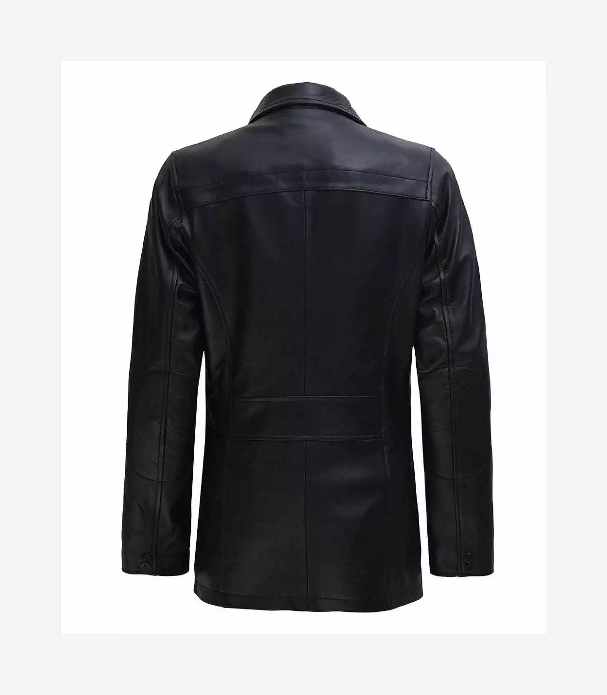 Bristol Womens Black Leather Car Coat - 3/4 Length