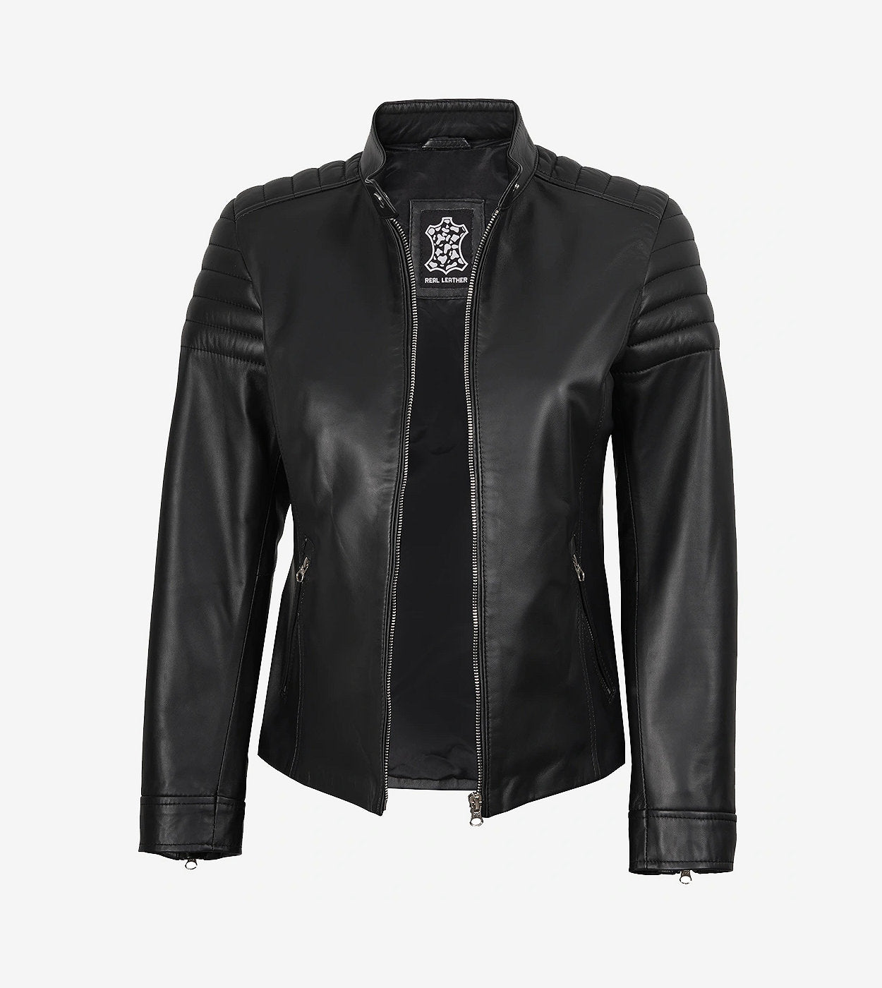 Carrie Black Leather Jacket For Women