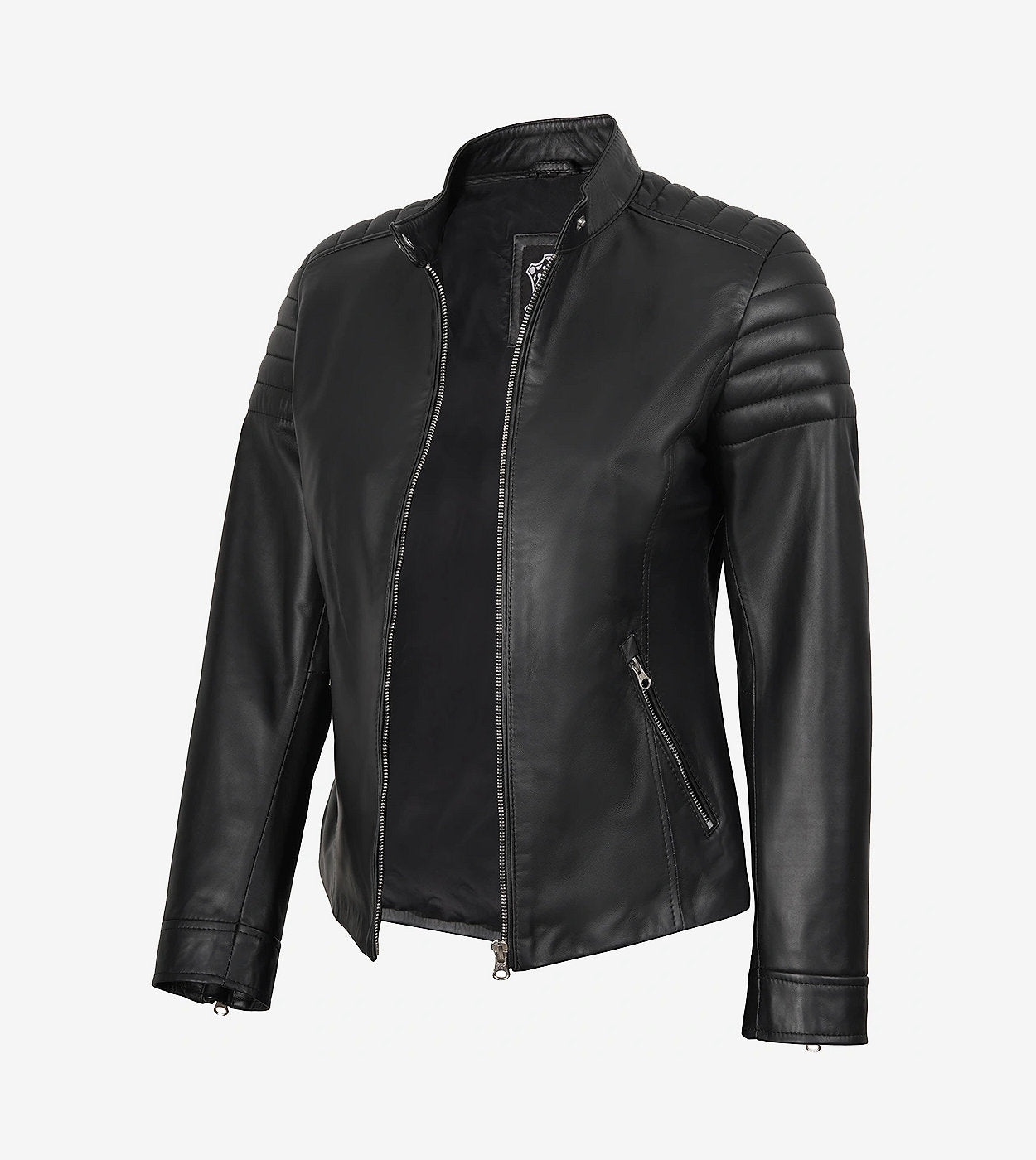 Carrie Black Leather Jacket For Women