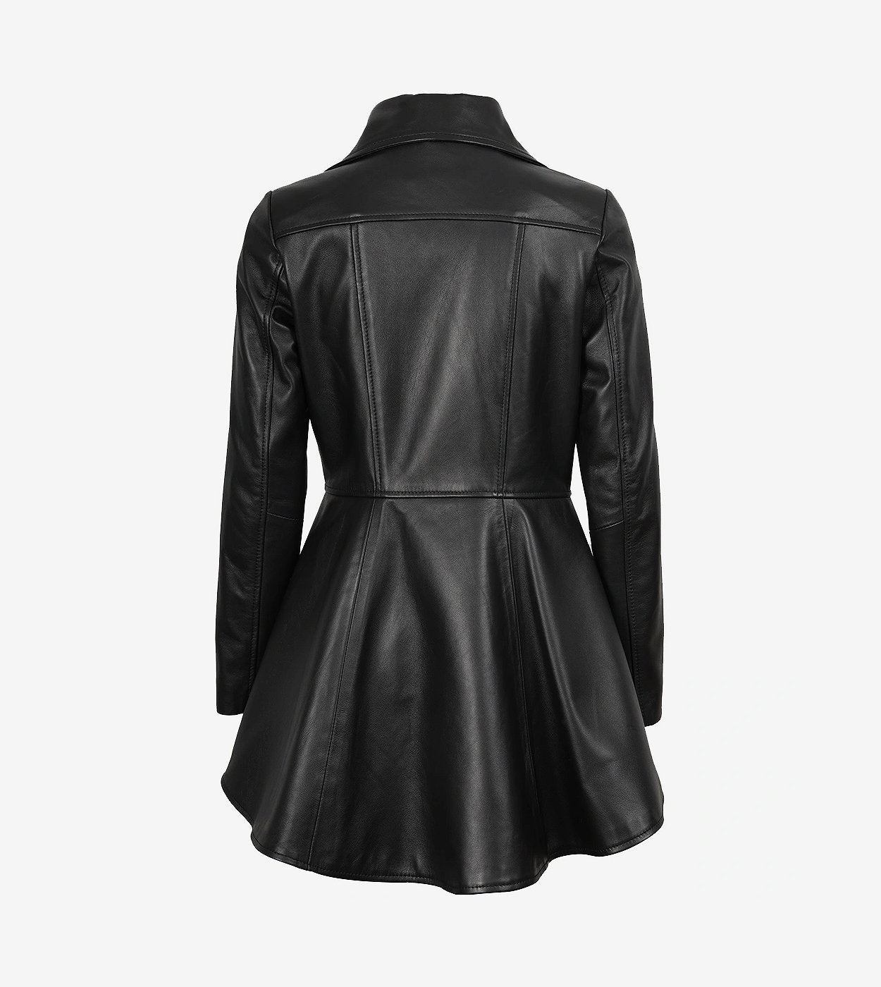 Clarissa Womens Black Peplum Leather Jacket