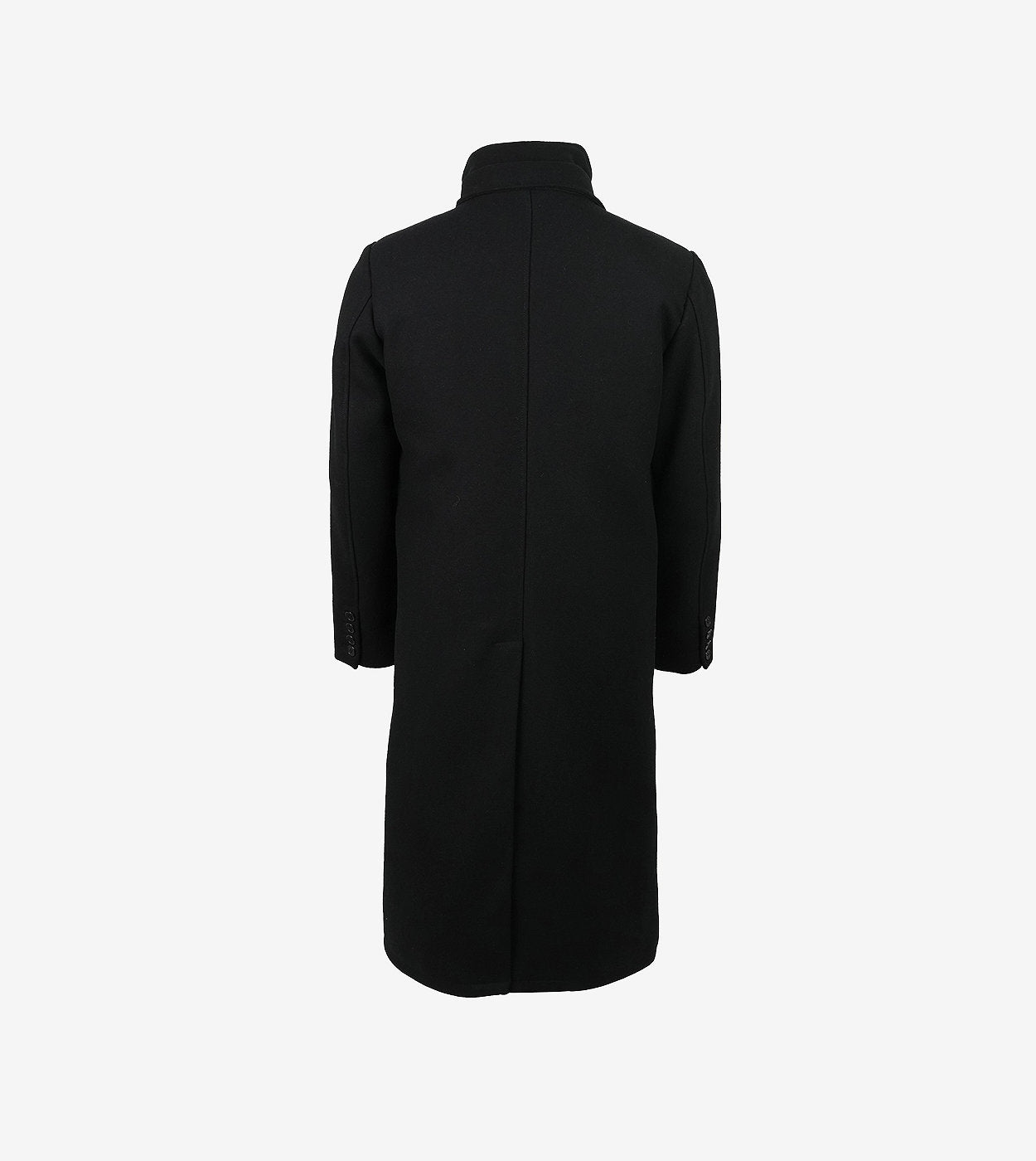 Darryl Men'S Notch Lapel Black Wool Coat With Detachable Wool Vest