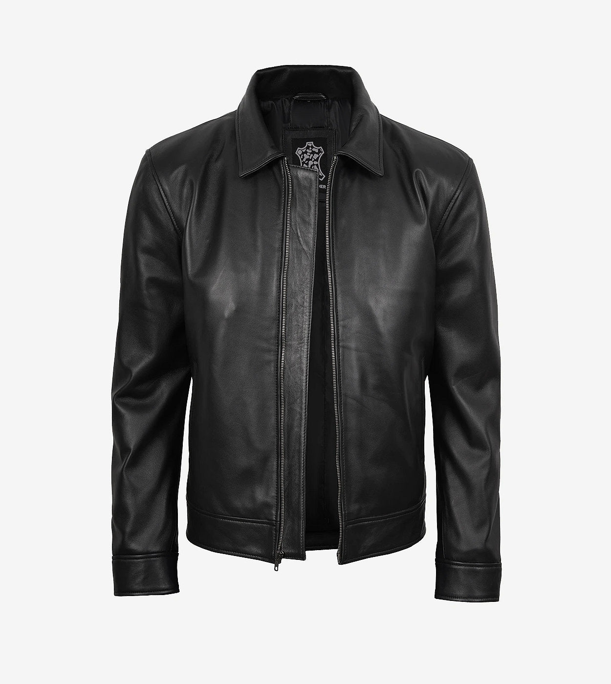 Minimalist: Men'S Tony Black Leather Harrington Jacket