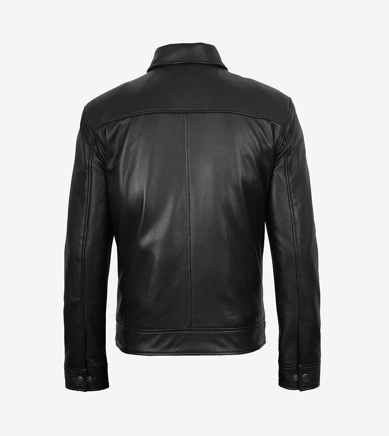Minimalist: Men'S Tony Black Leather Harrington Jacket