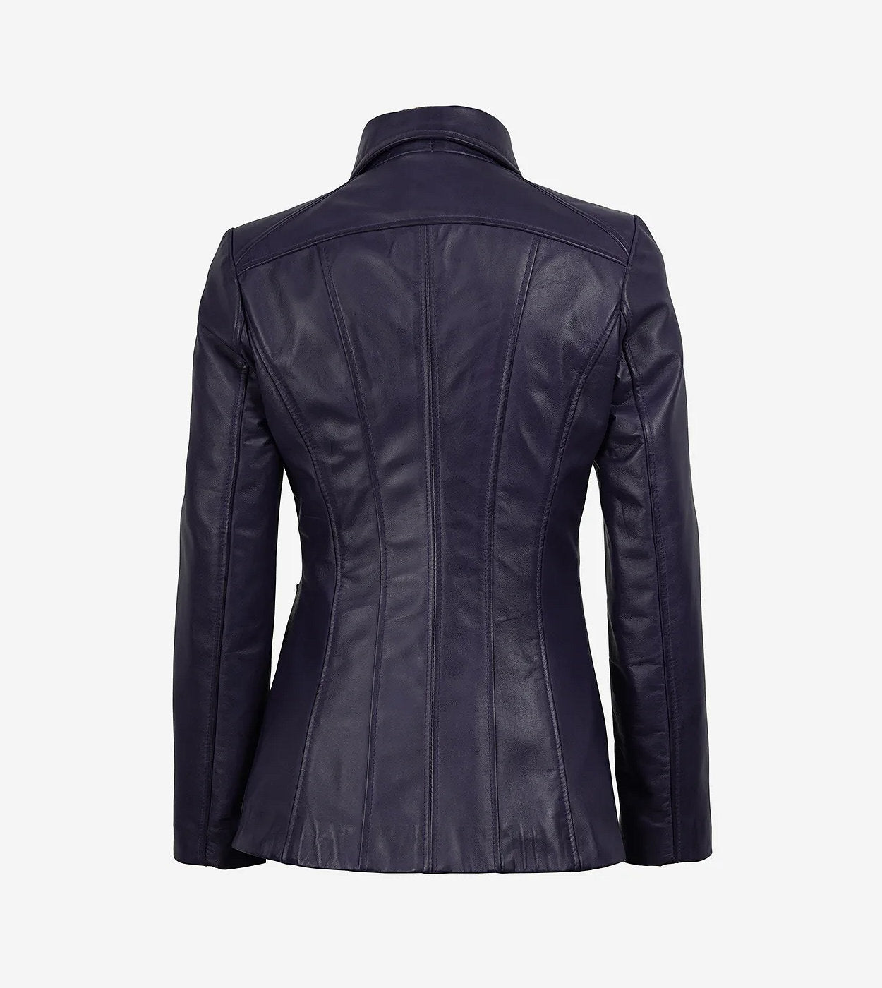 Marsha Womens Purple Leather Car Coat