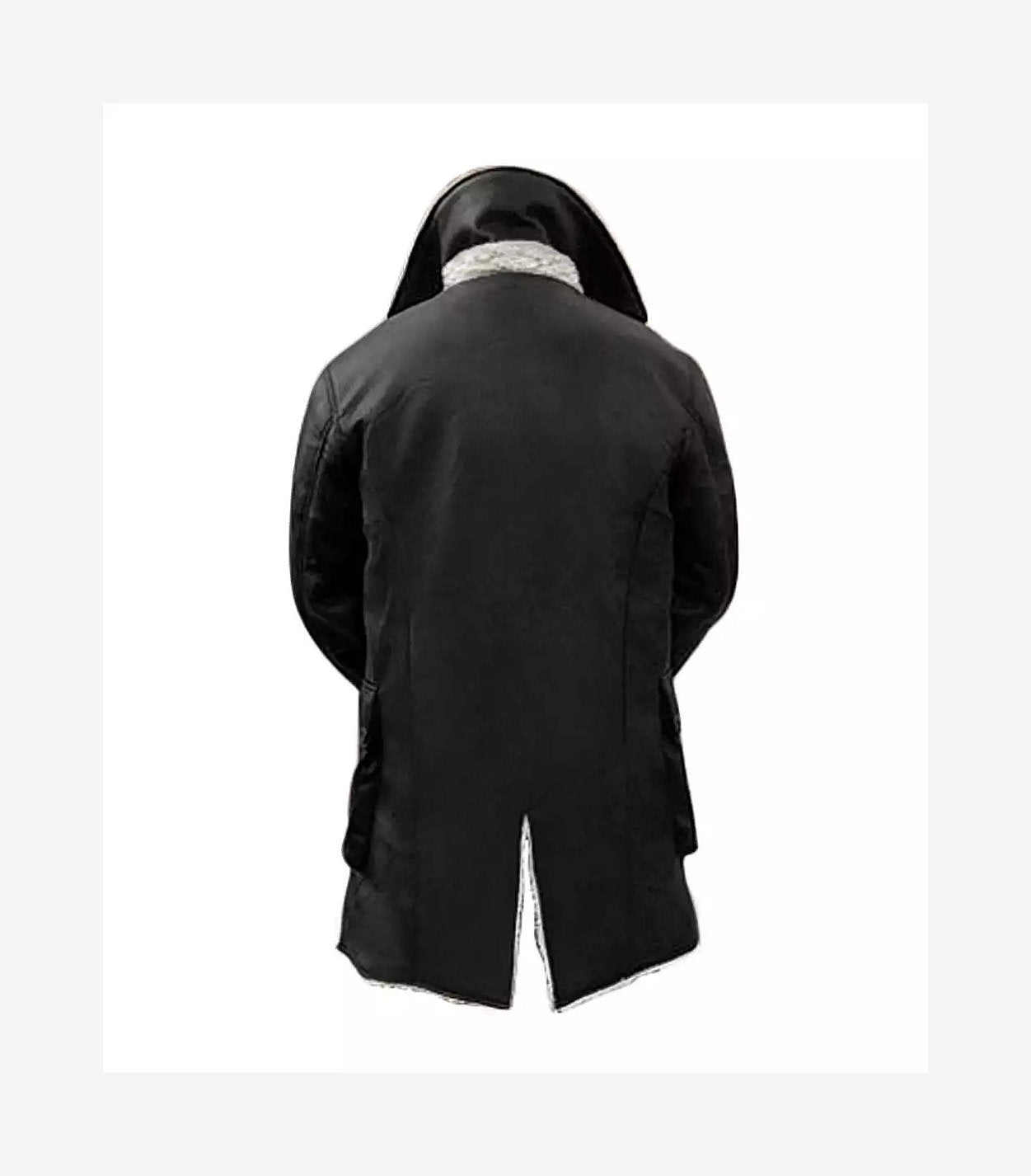 Men'S Black Bane Sherpa Leather Coat - Swedish Winter Coat