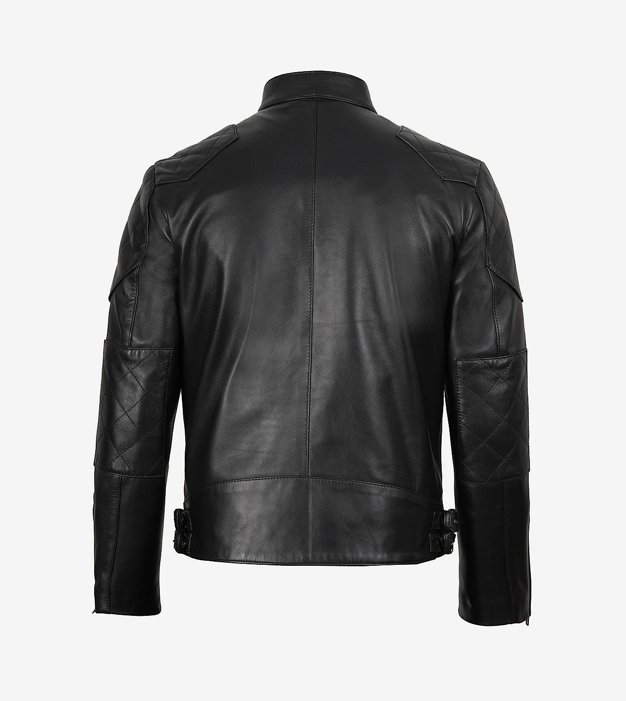Men'S Black Leather Cafe Racer Style Jacket