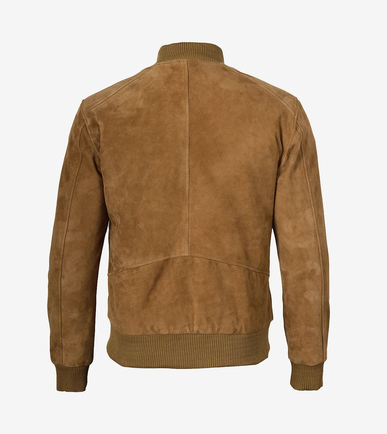 Men'S Light Brown Suede Bomber Jacket
