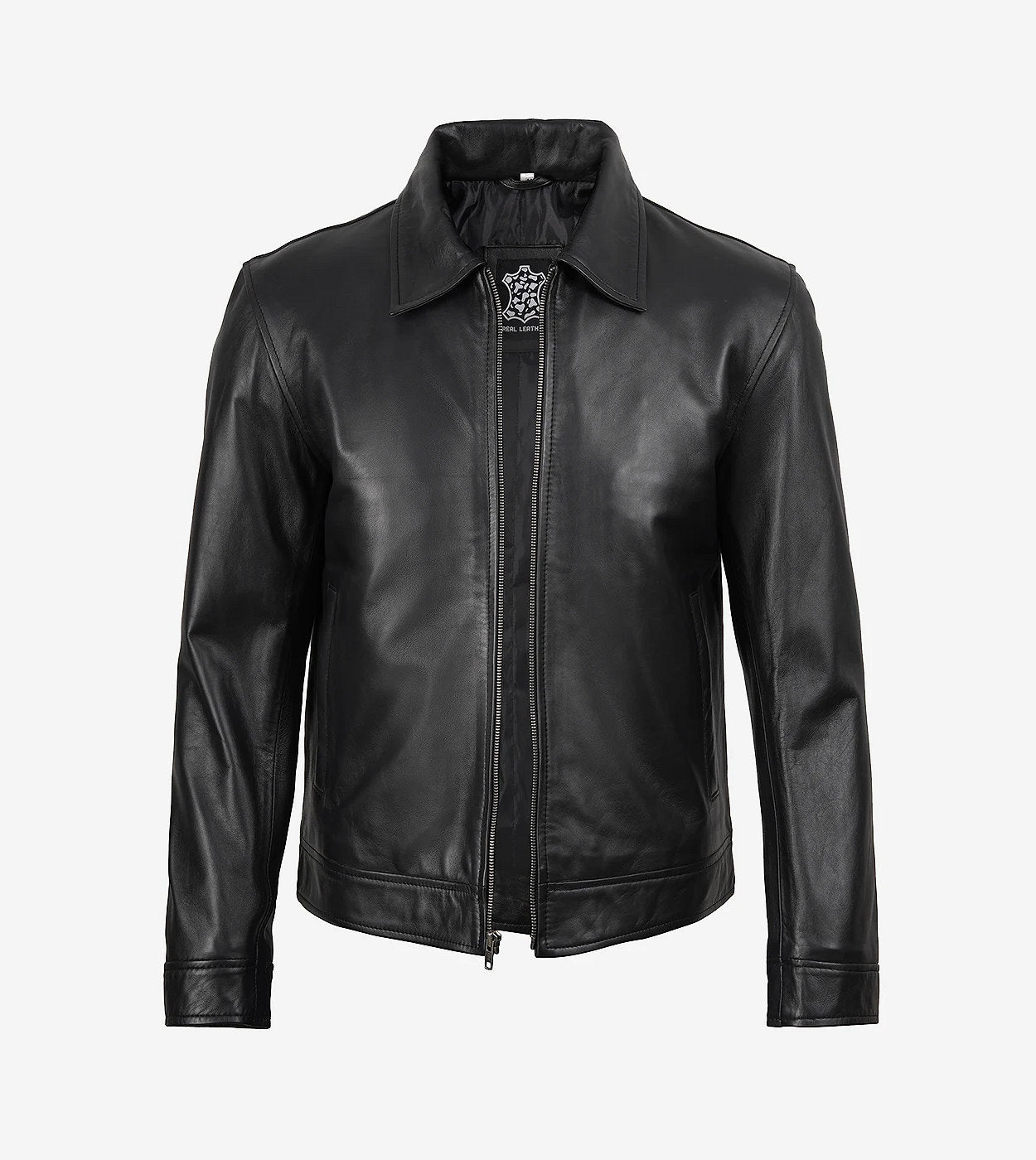 Men'S Mike Harrington Black Leather Jacket