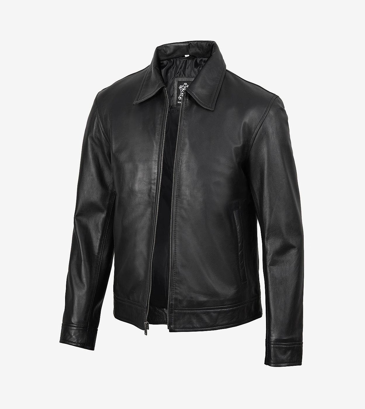 Men'S Mike Harrington Black Leather Jacket