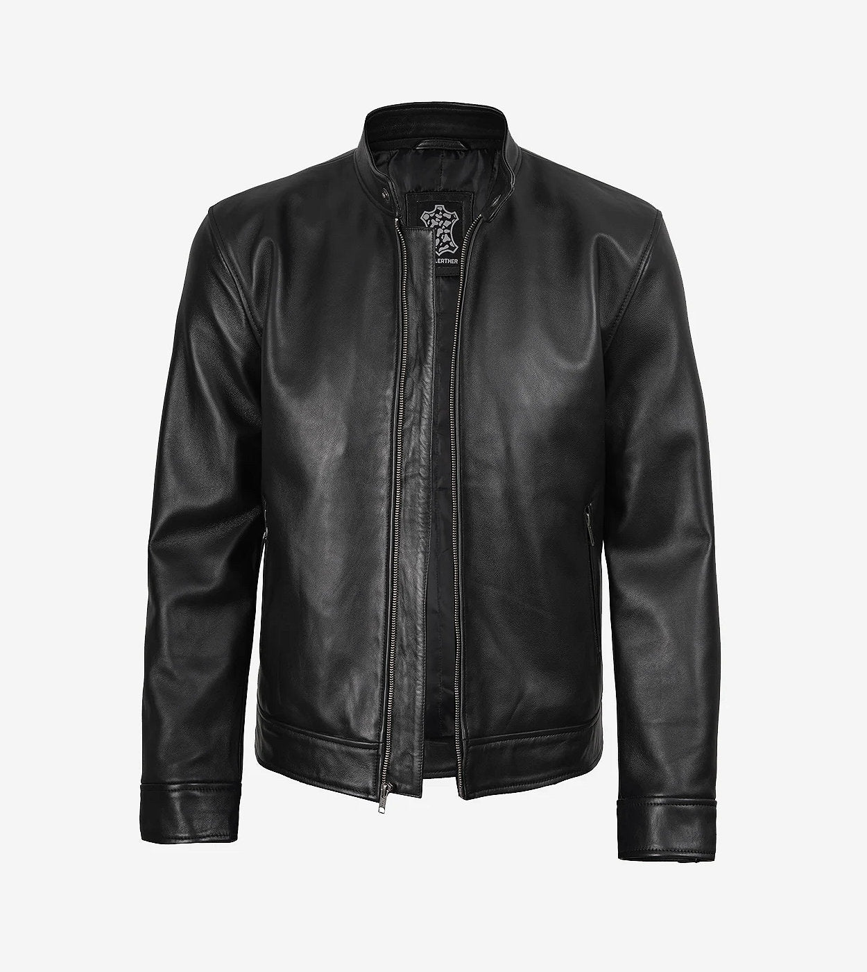 Men'S Owen Black Café Racer Leather Jacket