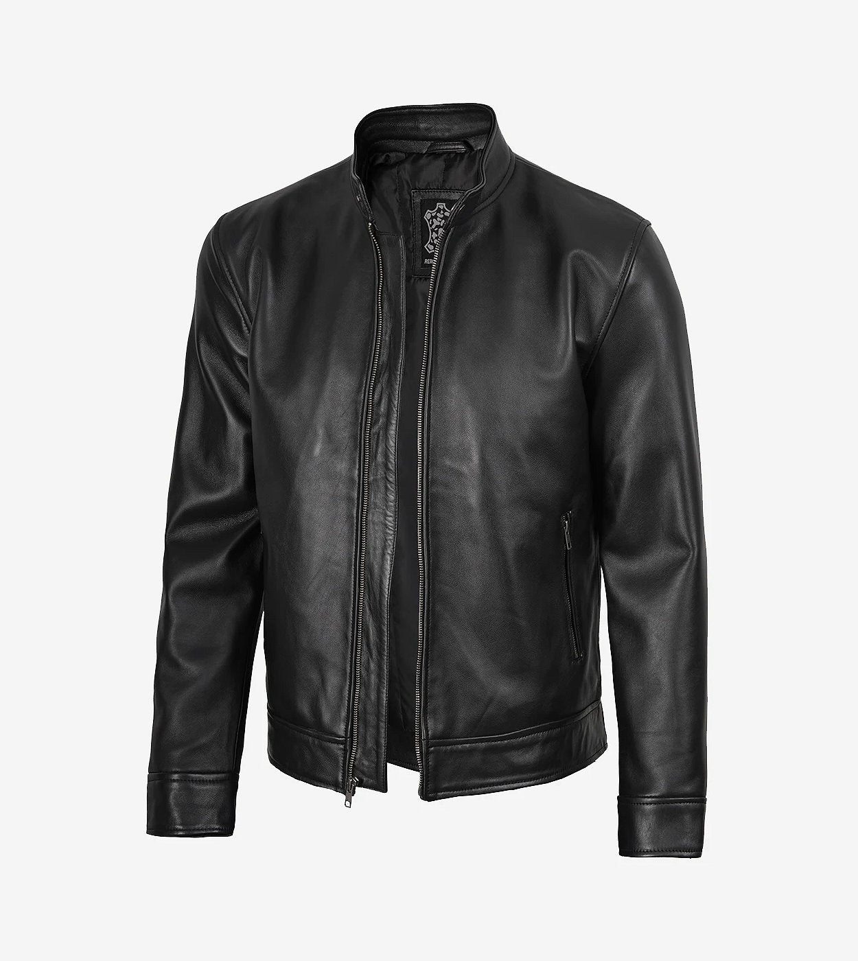 Men'S Owen Black Café Racer Leather Jacket
