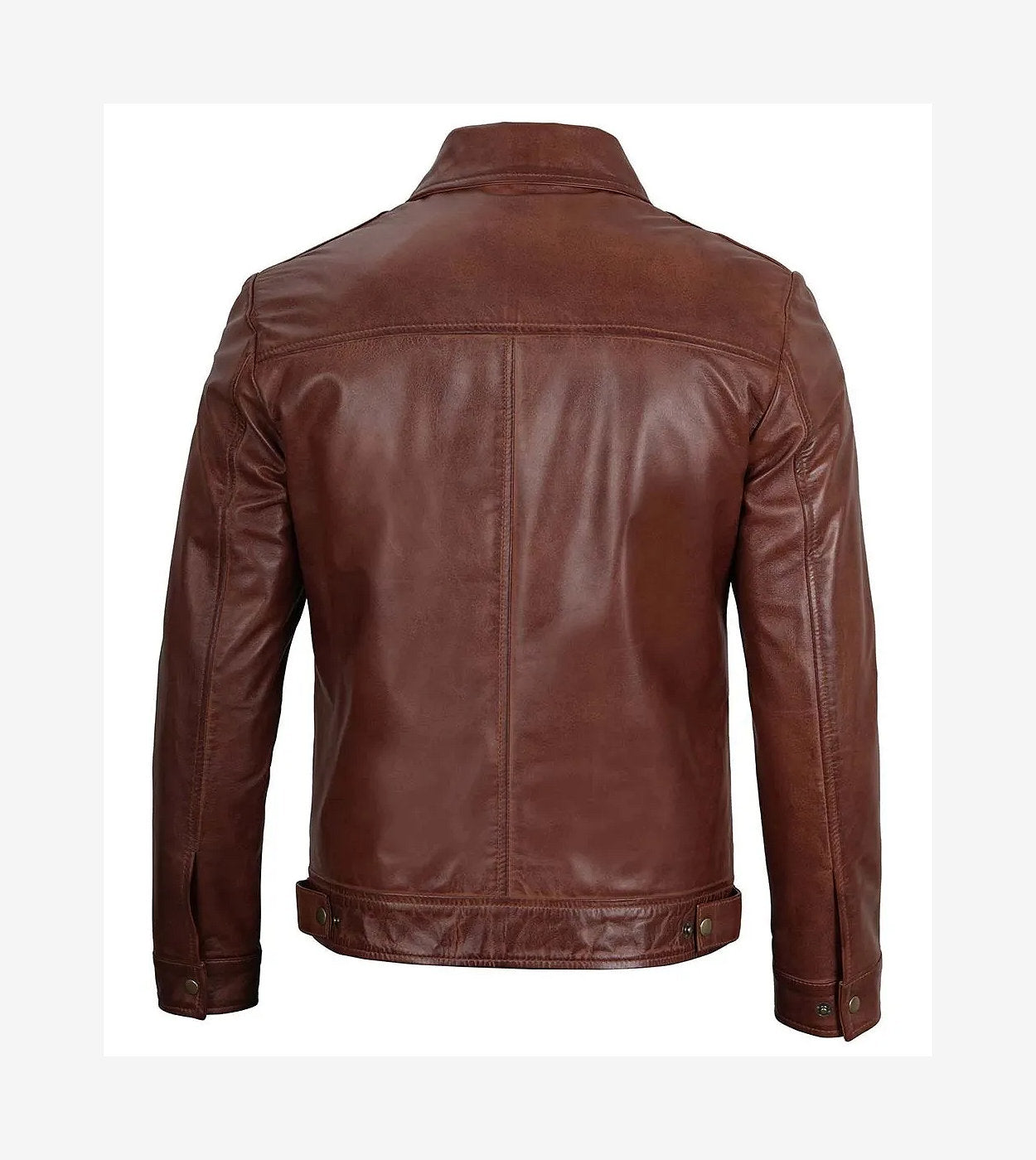 Men'S Tall Harrington Brown Leather Jacket