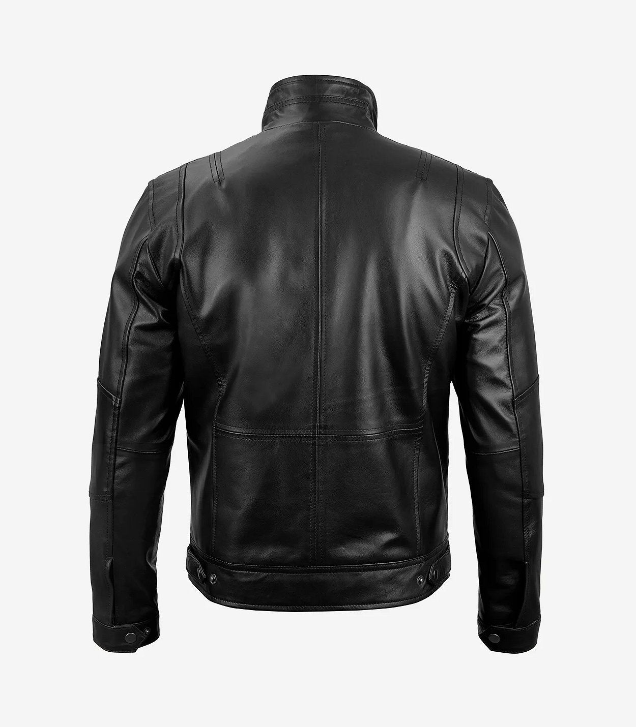Men'S Top Notch Black Cafe Racer Leather Jacket