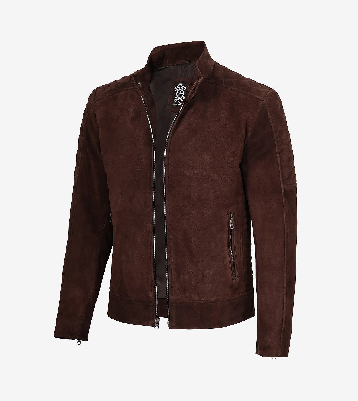 Men'S Top Notch Dark Brown Suede Jacket
