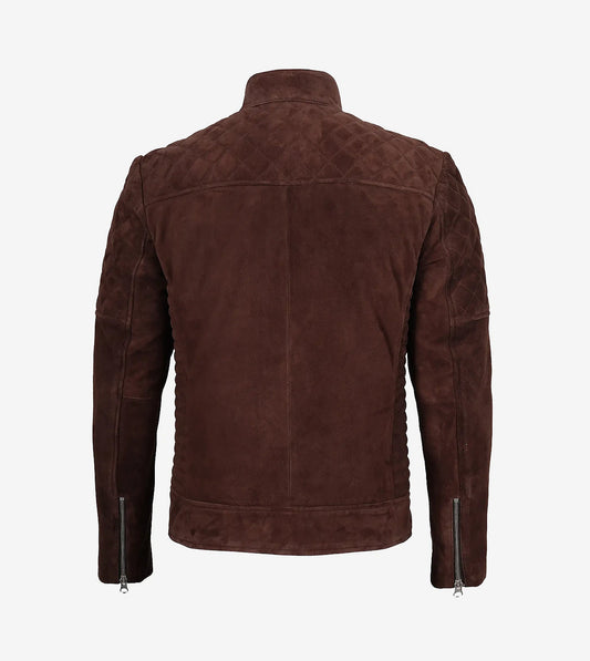 Men'S Top Notch Dark Brown Suede Jacket