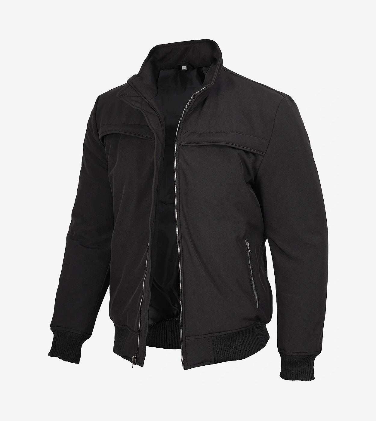 Mens Black Classic Bomber Style Jacket