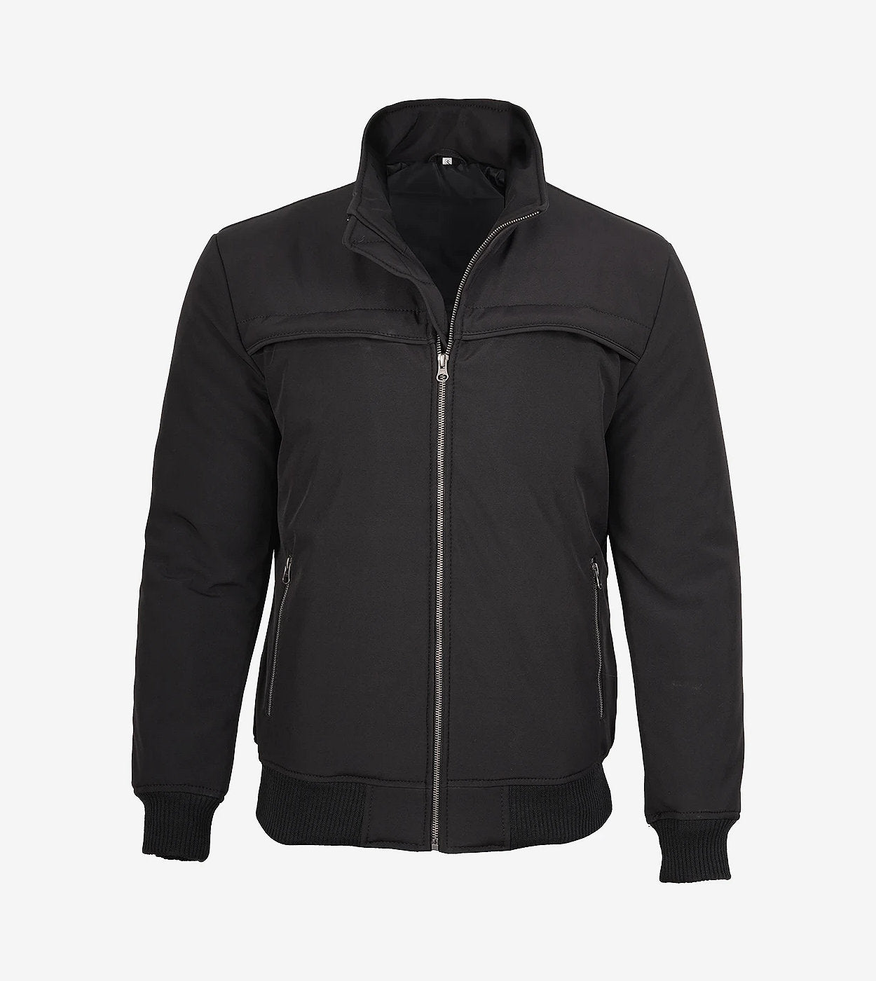 Mens Black Classic Bomber Style Jacket