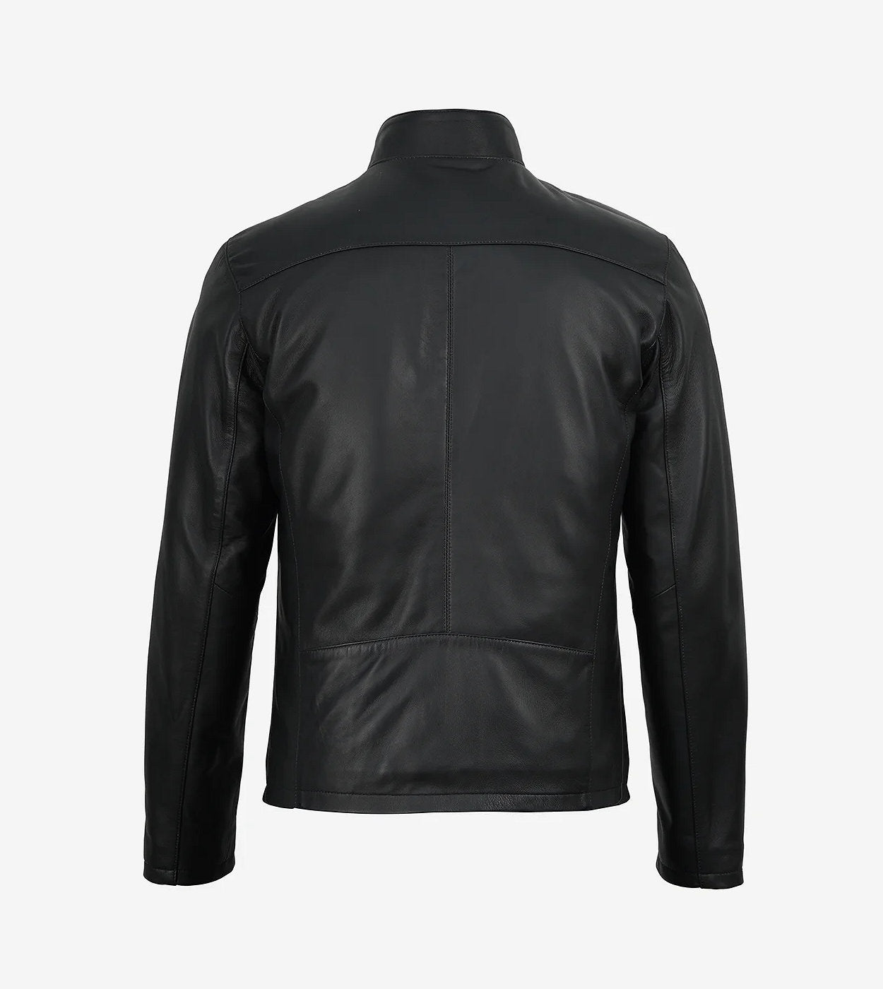 Mens Real Leather Black Biker Style Jacket