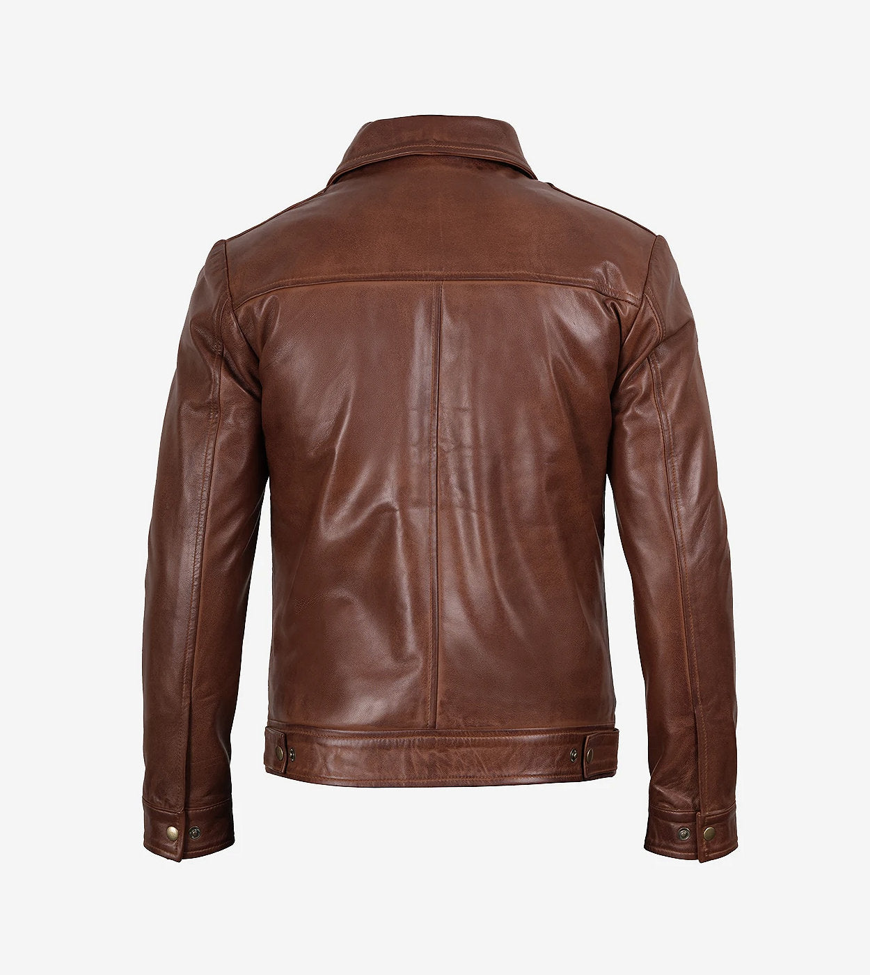 Reeves Men'S Harrington Cognac Real Leather Jacket