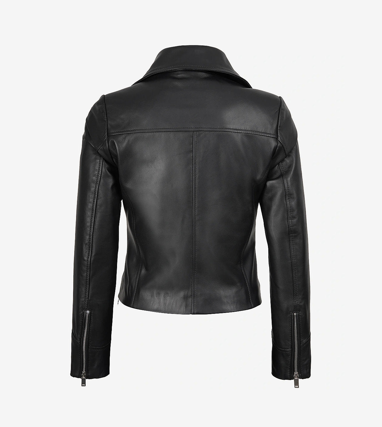 Rita Womens Asymmetrical Black Leather Biker Style Jacket