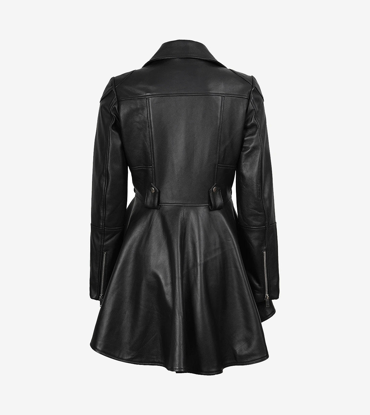 Women'S Asymmetrical Black Peplum Leather Jacket