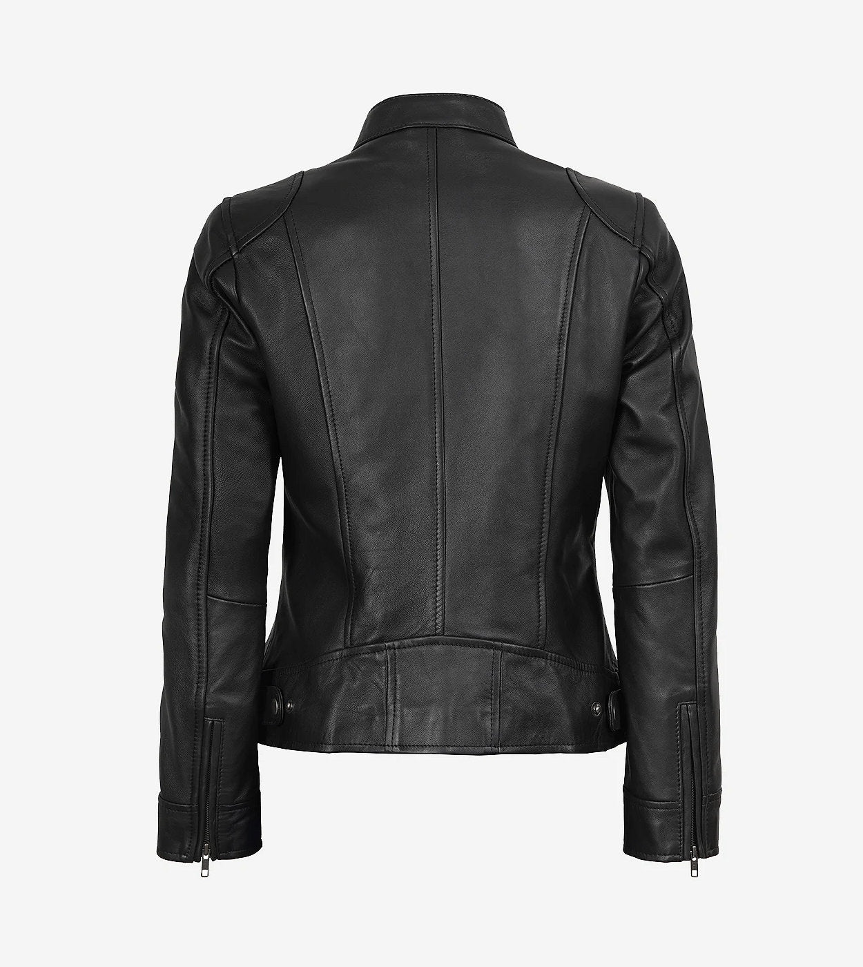 Women'S Black Lambskin Leather Biker Style Jacket