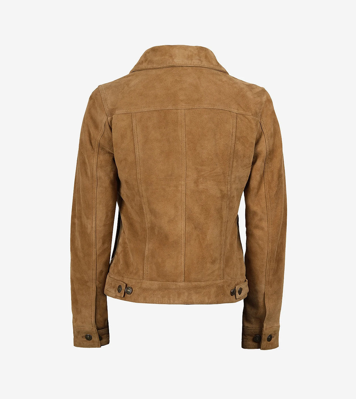 Women'S Light Brown Suede Trucker Jacket