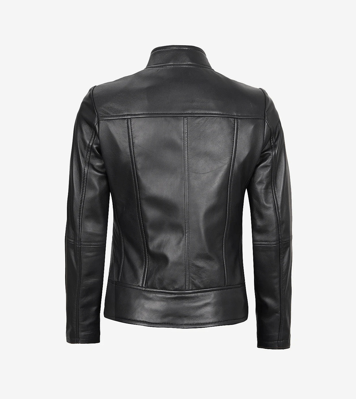 Women'S Slim Fit Black Leather Biker Jacket