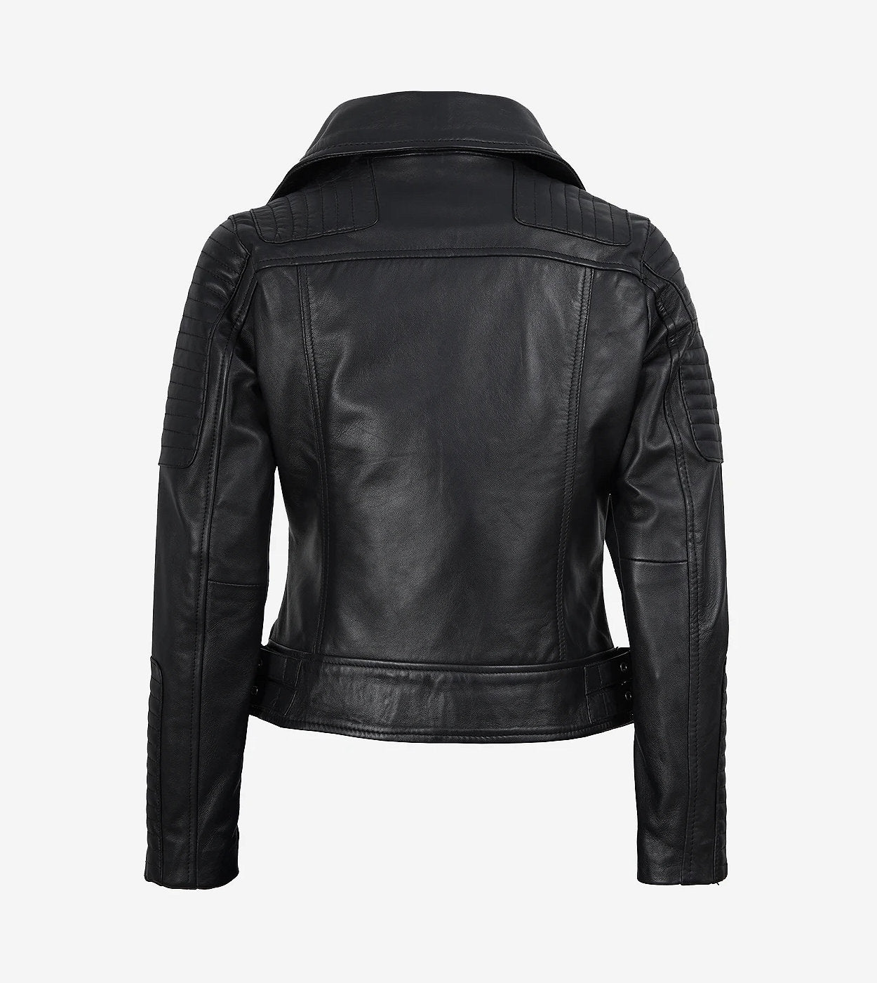 Womens Finest Leather Black Biker Style Jacket