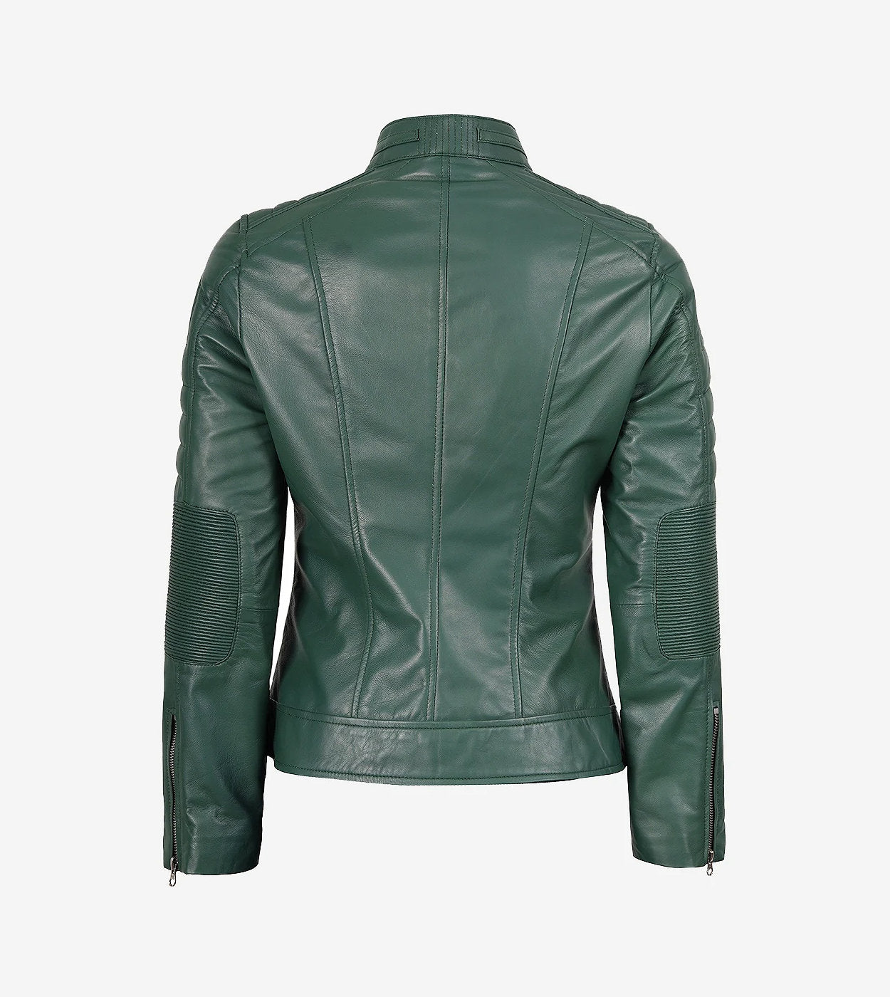 Womens Real Leather Green Motorcycle Jacket